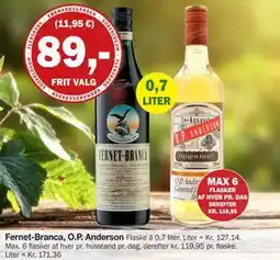 Købmandsgården Fernet-Branca, O.P. Anderson, DKK 89 tilbud