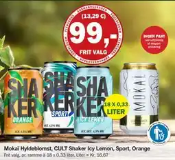 Købmandsgården Mokaï Hyldeblomst, CULT Shaker Icy Lemon, Sport, Orange, DKK 99 tilbud