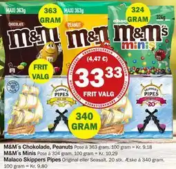 Købmandsgården M&M´s Minis, DKK 33.33 tilbud