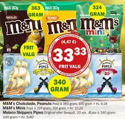 Købmandsgården M&M´s Chokolade, Peanuts, DKK 33.33 tilbud