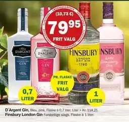 Købmandsgården Finsbury London Gin, DKK 79.95 tilbud