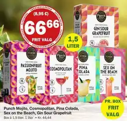 Købmandsgården Punch Mojito, Cosmopolitan, Pina Colada, Sex on the Beach, Gin Sour Grapefruit, DKK 66.66 tilbud
