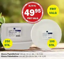 Købmandsgården Abena Paptallerkner, DKK 49.95 tilbud