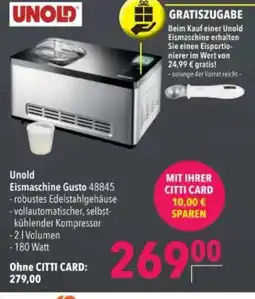 Citti Unold Eismaschine Gusto 48845 tilbud