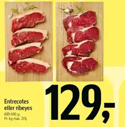 Føtex Entrecotes eller ribeyes tilbud