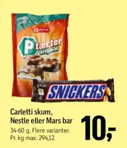 Føtex Carletti skum, Nestle eller Mars bar tilbud
