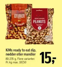 Føtex Kims ready to eat dip, nødder eller mandler tilbud