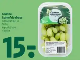 Coop 365 Grønne kernefrie druer tilbud