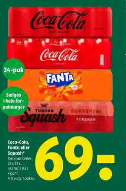Coop 365 Coca-cola, fanta eller squash tilbud
