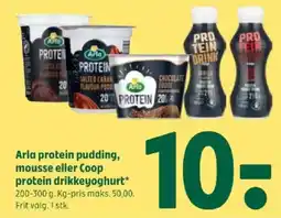 Coop 365 ARLA Protein pudding, mousse eller coop protein drikkeyoghurt tilbud