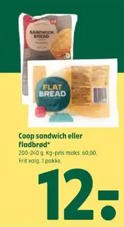 Coop 365 COOP Sandwich eller fladbrød tilbud