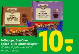 Coop 365 Toffypops, dan cake kakao- eller karamelkugler tilbud