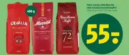 Coop 365 Peter larsen, rød merrild eller gevalia formalet kaffe tilbud