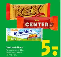 Coop 365 CLOETTA Mni bars tilbud