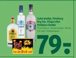 Coop 365 Cuba Vodka, Finsbury Poliakov Vodka Dry Gin, Flügel eller tilbud