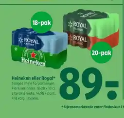 Coop 365 Heineken eller Royal* tilbud
