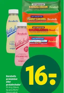 Coop 365 Barebells proteinbar eller proteinshake⭑ tilbud