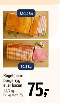 Føtex Røget ham- burgerryg eller bacon tilbud