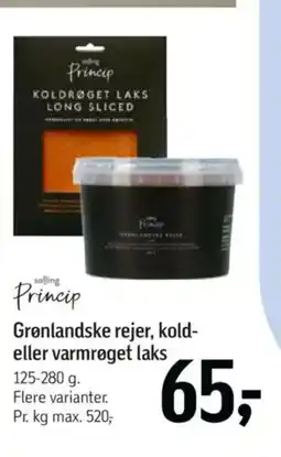 Føtex Grønlandske rejer, kold- eller varmrøget laks tilbud