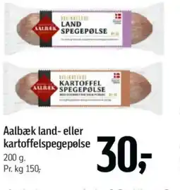 Føtex Aalbæk land- eller kartoffelspegepølse tilbud