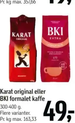 Føtex Karat original eller BKI formalet kaffe tilbud