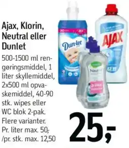 Føtex Ajax, Klorin, Neutral eller Dunlet tilbud