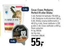 Føtex Cesar, Crave, Pedigree, Perfect fit eller Sheba tilbud