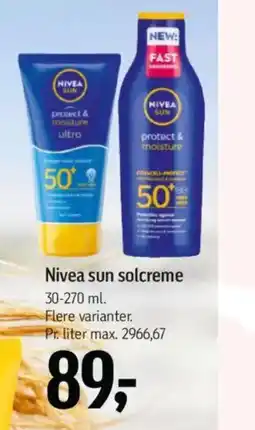Føtex Nivea sun solcreme tilbud