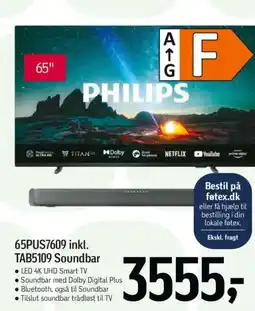 Føtex PHILIPS 65PUS7609 inkl. TAB5109 Soundbar tilbud