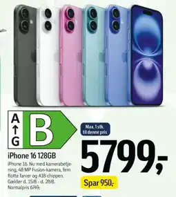 Føtex iPhone 16 128GB tilbud
