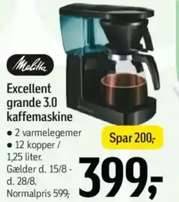 Føtex Melitta Excellent grande 3.0 kaffemaskine tilbud