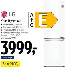 Føtex LG Køle-fryseskab tilbud