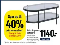 Føtex F.eks. Bayonne sofabord tilbud