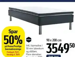 Føtex Inkl. topmadras i 50 mm latexskum og stålben. flere størrelser. tilbud