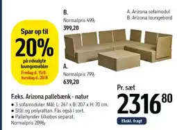 Føtex F.eks. Arizona pallebænk - natur tilbud