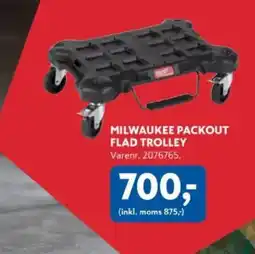 Davidsen MILWAUKEE Packout flad trolley tilbud