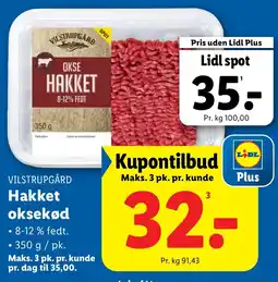 Lidl VILSTRUPGÅRD Hakket oksekød tilbud