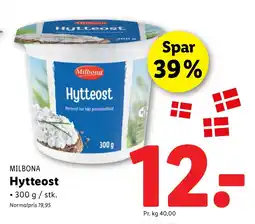 Lidl MILBONA Hytteost tilbud