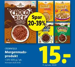 Lidl CROWNFIELD Morgenmads- produkt tilbud