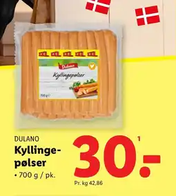 Lidl DULANO Kyllinge- pølser tilbud