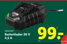 Lidl PARKSIDE Batterilader 20 V 4,5 A tilbud