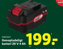 Lidl PARKSIDE Genopladeligt batteri 20 V 4 Ah tilbud
