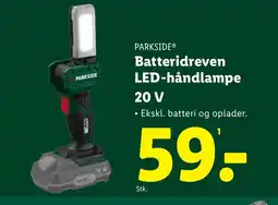 Lidl PARKSIDE Batteridreven LED-håndlampe 20 V tilbud