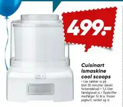 Bilka Cuisinart ismaskine cool scoops, DKK 499 tilbud