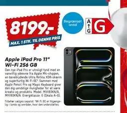 Bilka Apple iPad Pro 11” Wi-Fi 256 GB, DKK 8199 tilbud