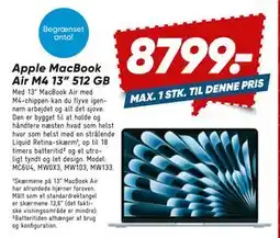 Bilka Apple MacBook Air M4 13” 512 GB, DKK 8799 tilbud