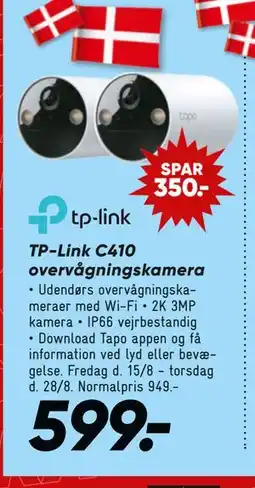 Bilka TP-Link C410 overvågningskamera, DKK 599 tilbud