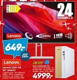 Bilka Lenovo L24I-4A 24” skærm, DKK 649 tilbud