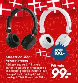 Bilka Streetz on-ear høretelefoner, DKK 99 tilbud