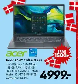 Bilka Acer 17,3” Full HD PC, DKK 4999 tilbud
